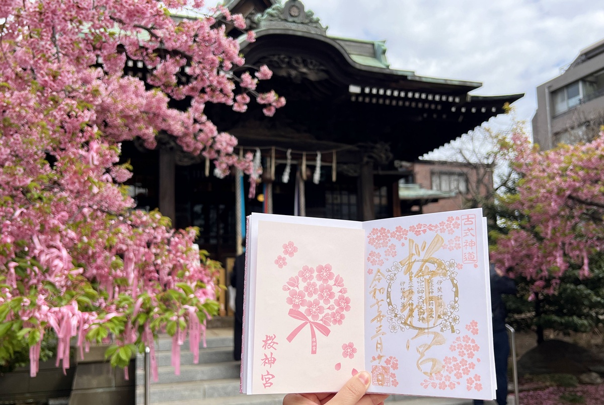 以櫻花為主題！供奉櫻花女神、古櫻樹還有三月櫻花季限定御朱印與粉色蕾絲御守｜東京世田谷區的櫻神宮（桜神宮） @。CJ夫人。